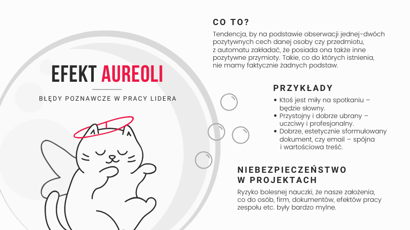 efekt aureoli a zarządzanie projektem infografika
